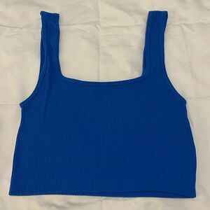 Zara blue ribbed crop tank size M-L